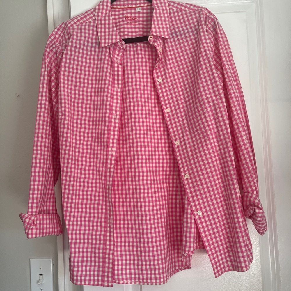 Boden Women’s Pink Gingham Button Down Shirt